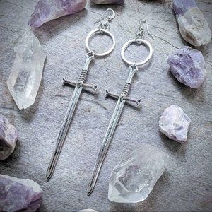 Telum sword earrings